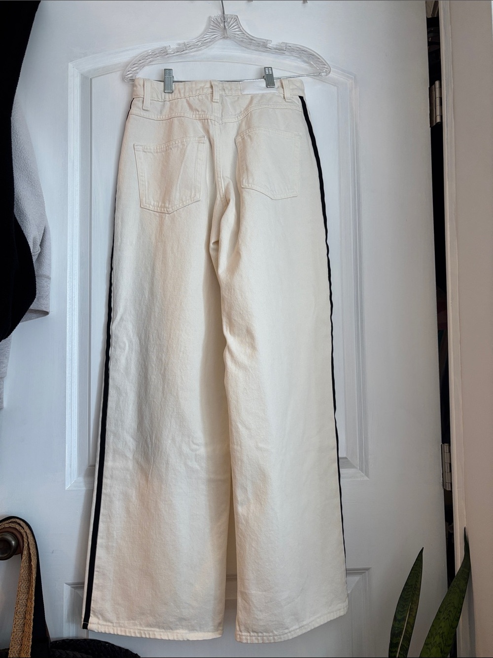 NWT Adidas Women's Firebird Track Pants Denim White Jeans Cloud White 26x32 - Picture 3 of 3